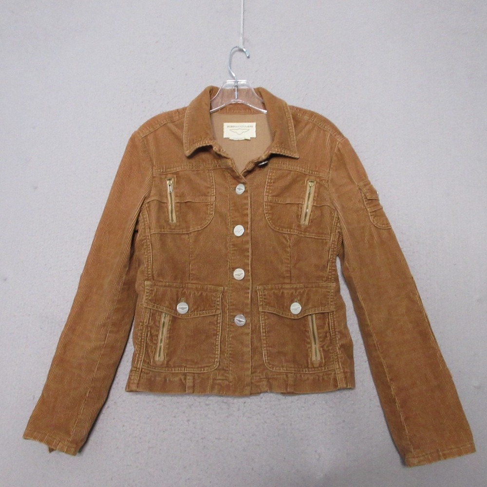 Vintage BCBG Max Azria Corduroy Jacket Blazer XS Brown Corduroy‎ Y2K 90s Fitted
